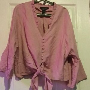 Blouse with tie front
